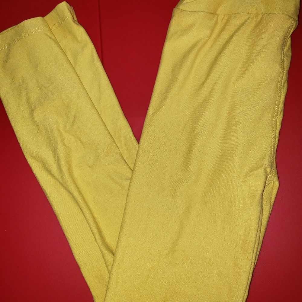 Lularoe Kids L/XL Mustard leggings